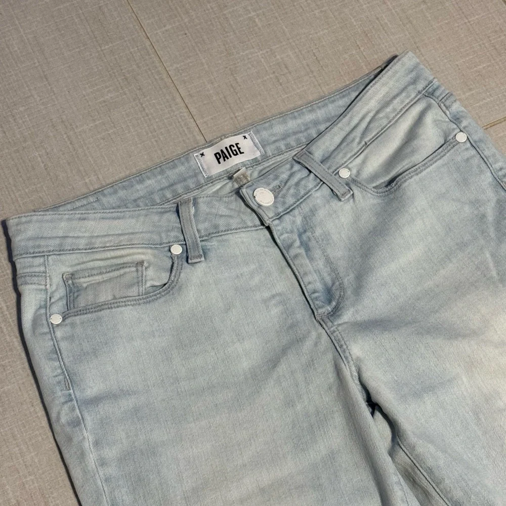 PAIGE Women's Verdugo Ultra Skinny Light Blue Distressed Jeans- EUC - Picture 3 of 14